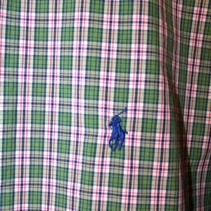 EUC! Retro Ralph Lauren sweet green and red plaid, XXL